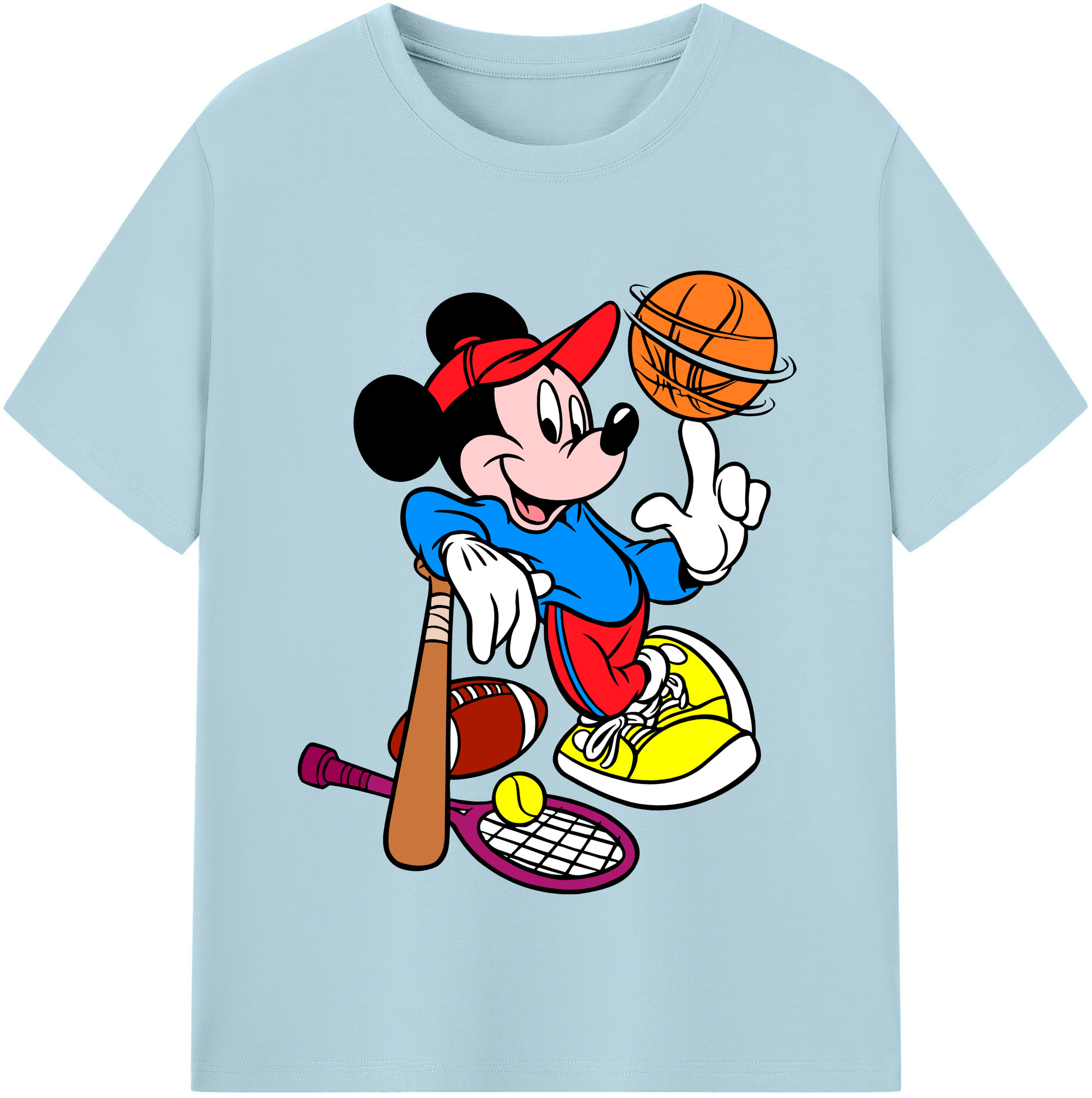 （画像用） ミッキーマウス Mickey Mouse 綿100％半袖Tシャツ（フロントプリント）